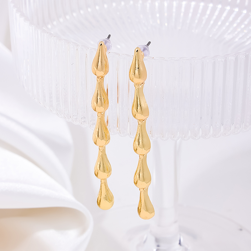 1 Pair Simple Style Solid Color Alloy Drop Earrings display picture 3