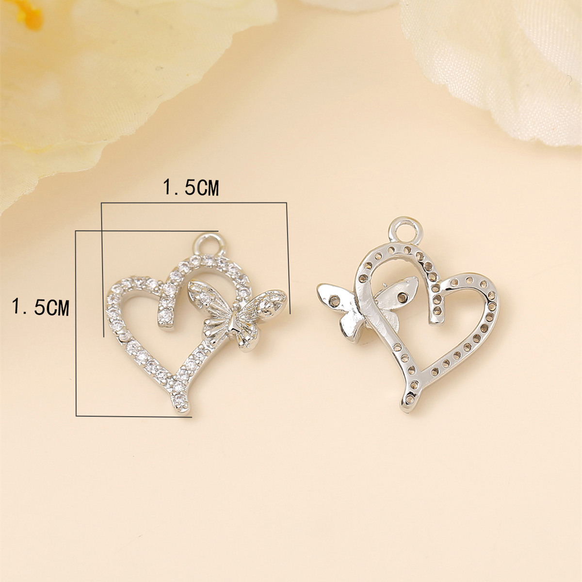 Ig Style Glam Romantic Heart Shape Butterfly Copper Plating Inlay Zircon 18k Gold Plated White Gold Plated Jewelry Accessories display picture 2