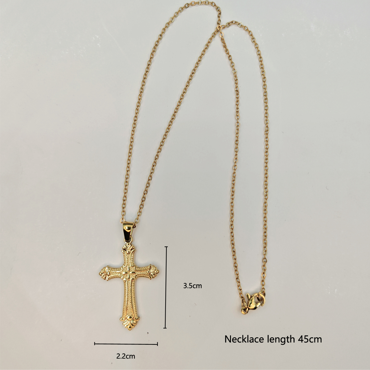 Classic Style Cross Stainless Steel Inlay Rhinestones Pendant Necklace display picture 3