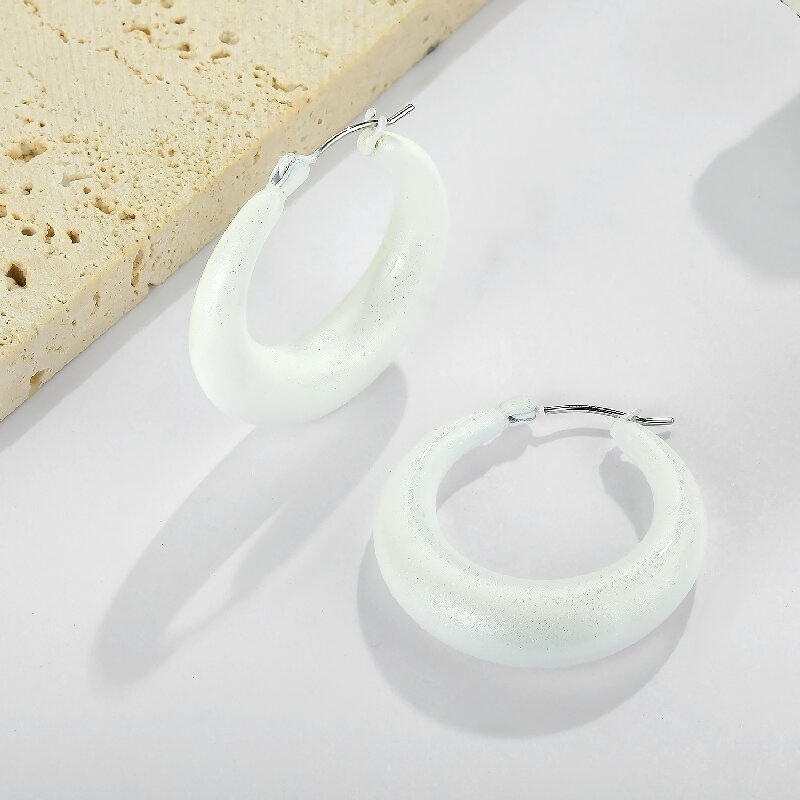 1 Paar Einfacher Stil Oval Sprühfarbe Edelstahl 304 Ohrringe display picture 9