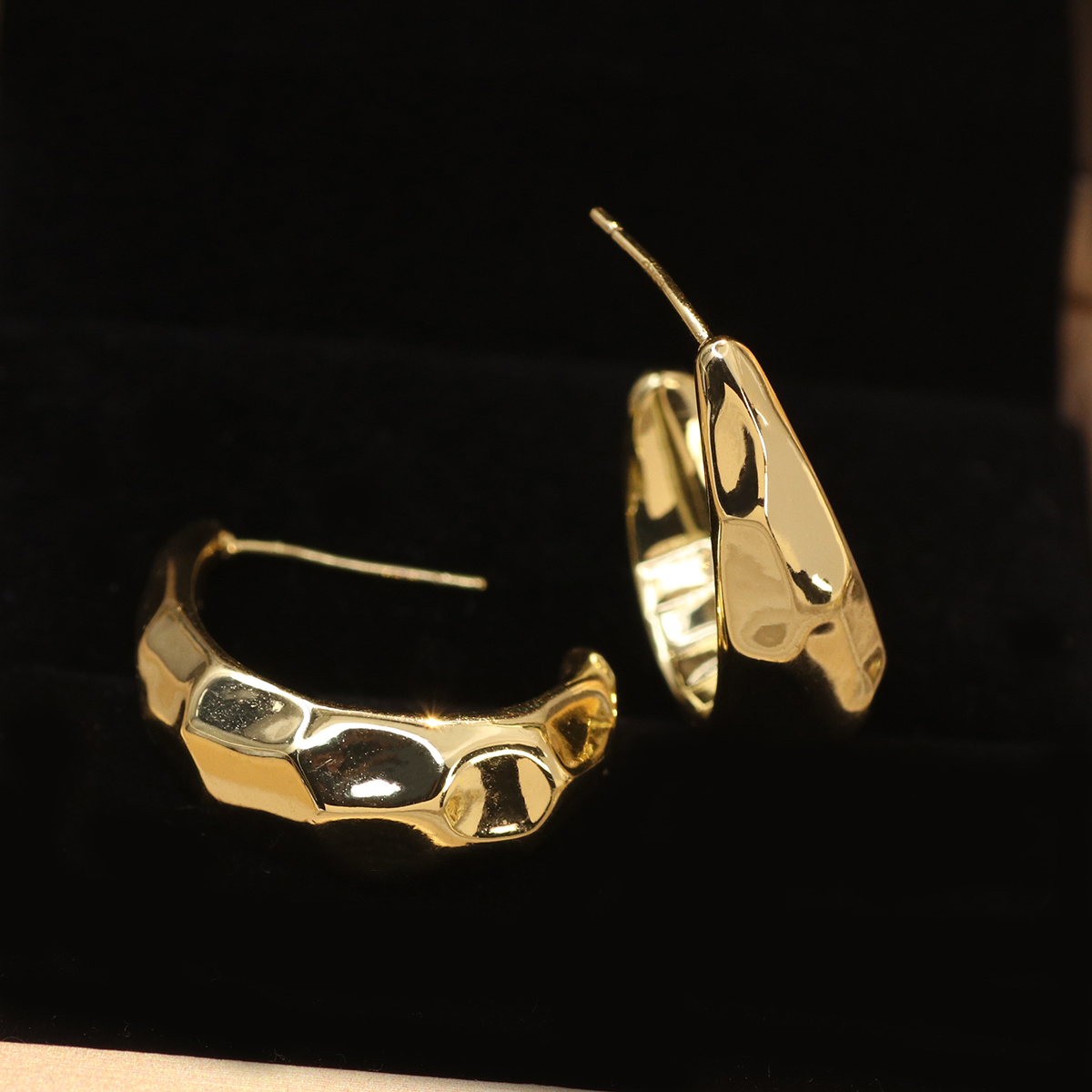 1 Paar Ig-stil Einfacher Stil Überdimensioniert C-form O-form Spiral- Polieren Überzug Kupfer 18 Karat Vergoldet Ohrringe display picture 8