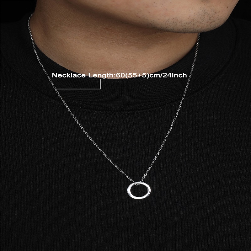 Simple Style Circle Stainless Steel Unisex Pendant Necklace display picture 2