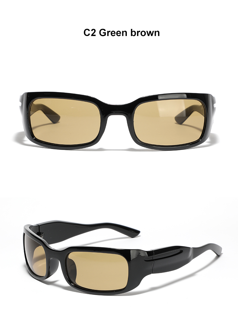 Retro Color Block Ac Square Full Frame Men's Sunglasses display picture 8