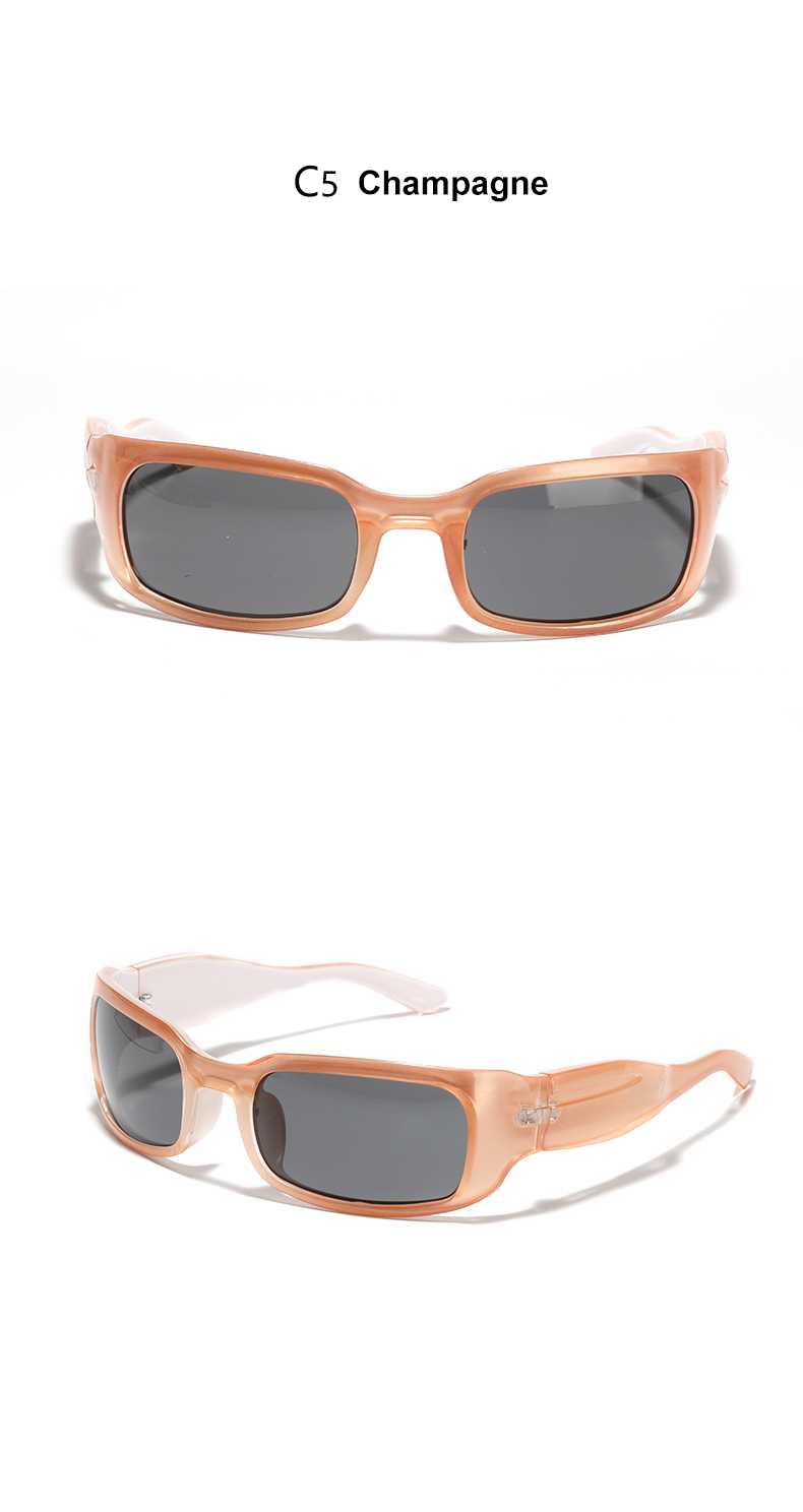 Retro Color Block Ac Square Full Frame Men's Sunglasses display picture 9