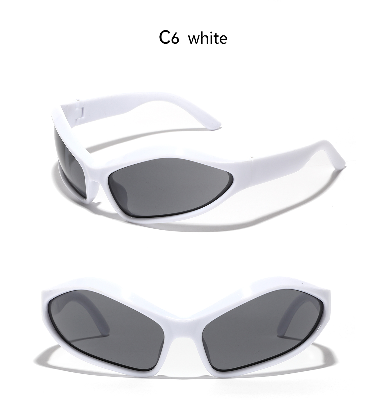 Y2k Retro Punk Solid Color Pc Special-shaped Mirror Full Frame Men's Sunglasses display picture 3