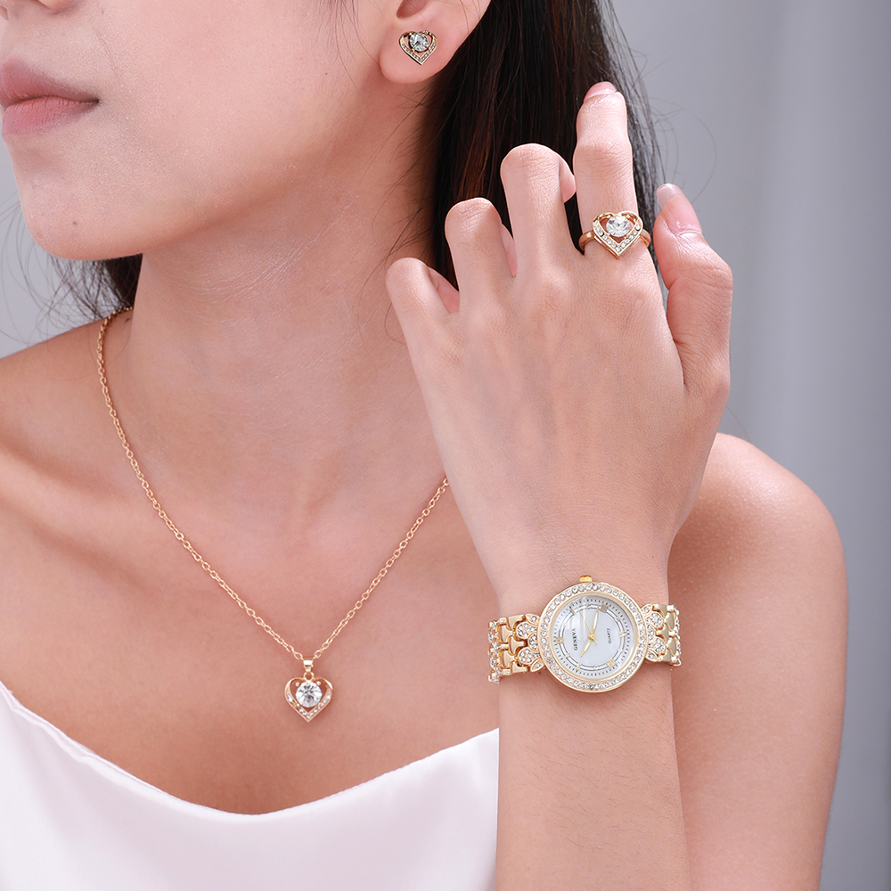 Casual Heart Shape Buckle Quartz Women's Watches display picture 1
