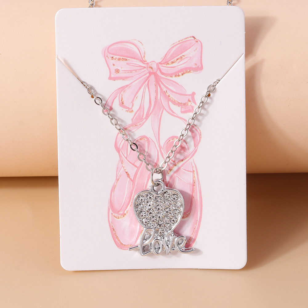 Einfacher Stil Herzform Zinklegierung Inlay Glas Frau Halskette Mit Anhänger display picture 11
