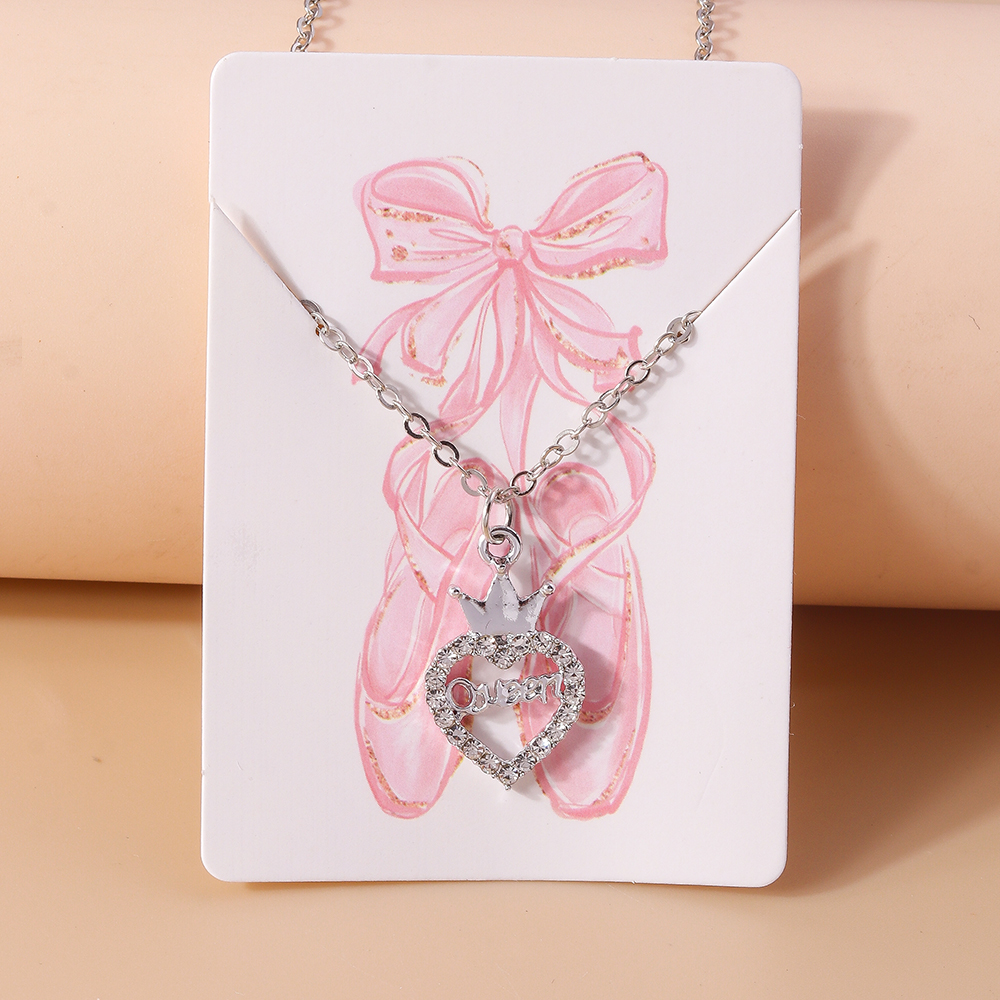 Einfacher Stil Herzform Zinklegierung Inlay Glas Frau Halskette Mit Anhänger display picture 3