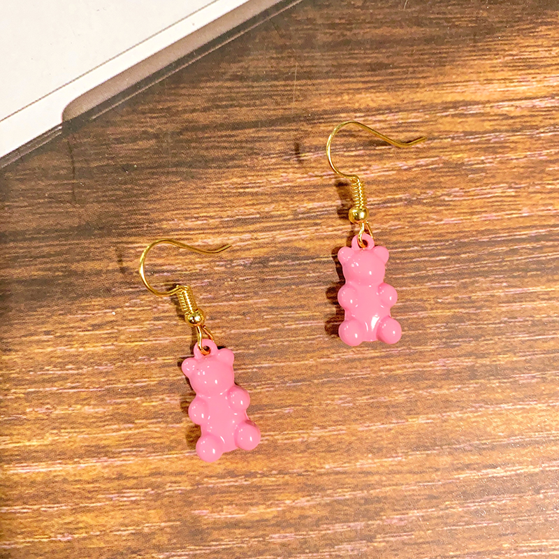 1 Pair Cute Simple Style Bear Alloy Drop Earrings display picture 8