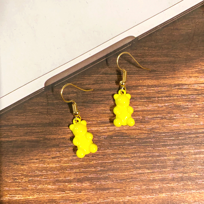 1 Pair Cute Simple Style Bear Alloy Drop Earrings display picture 2