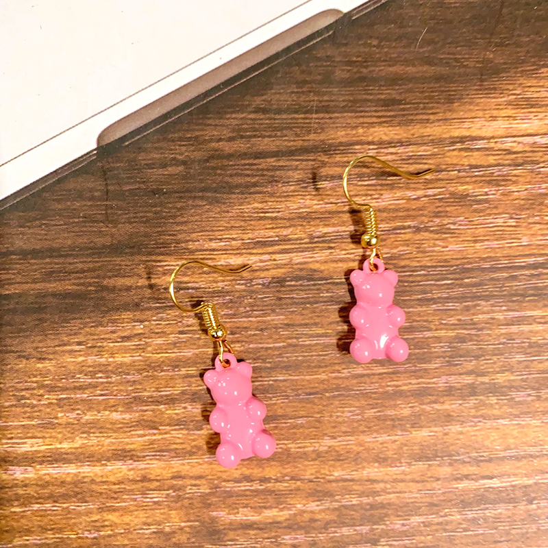1 Pair Cute Simple Style Bear Alloy Drop Earrings display picture 3