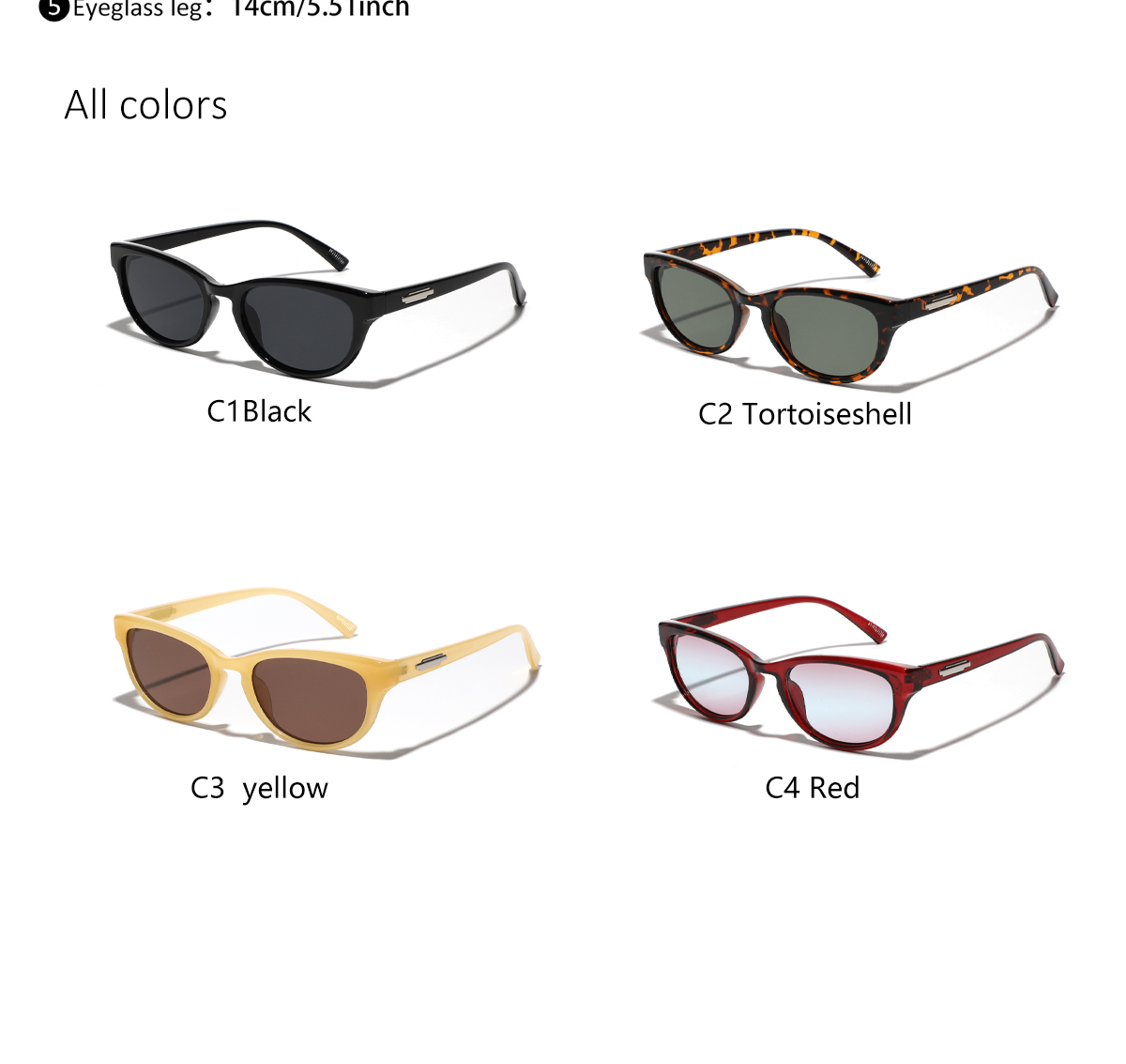 Hip-hop Streetwear Solid Color Ac Cat Eye Full Frame Women's Sunglasses display picture 2