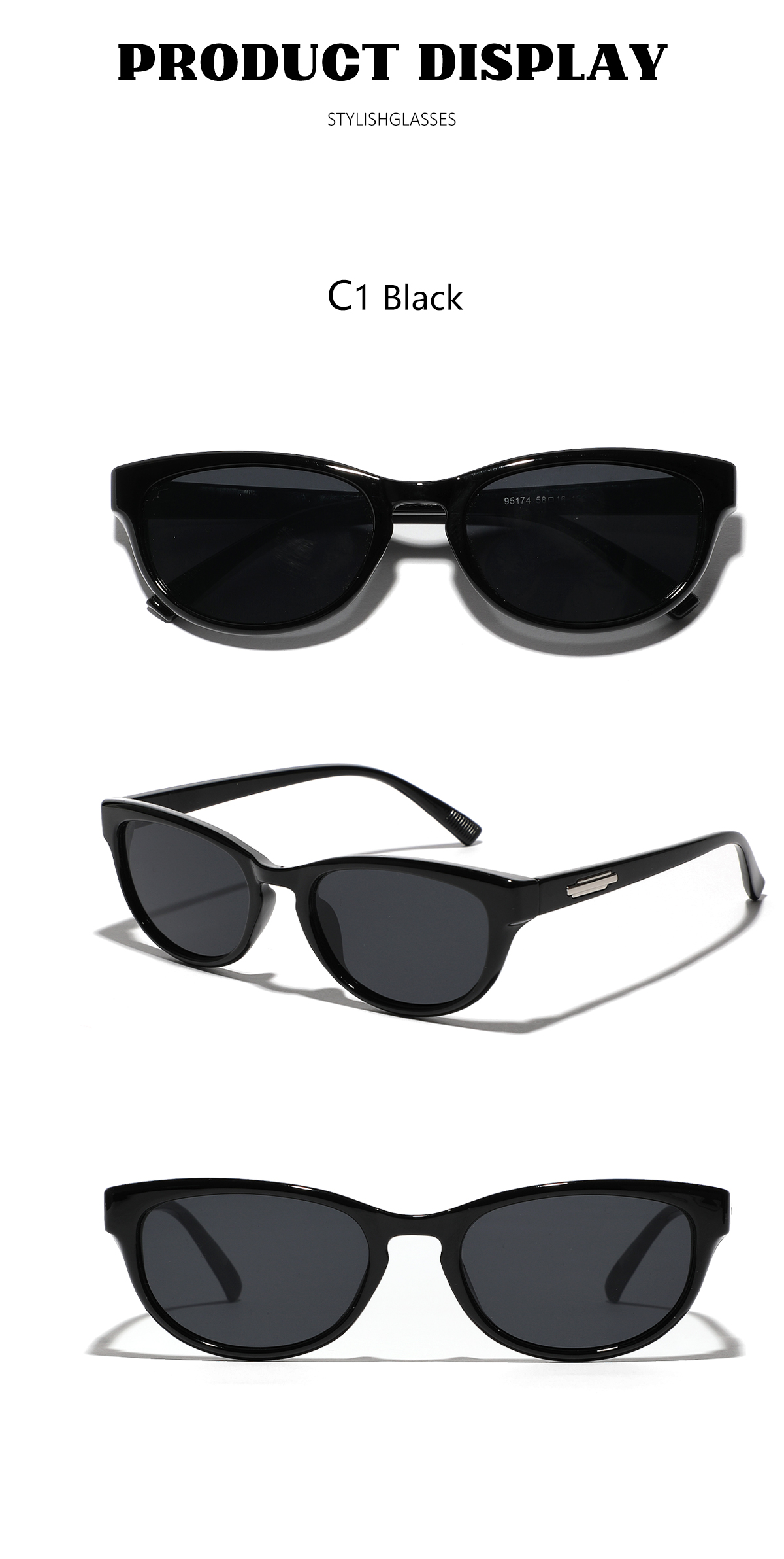 Hip-hop Streetwear Solid Color Ac Cat Eye Full Frame Women's Sunglasses display picture 6