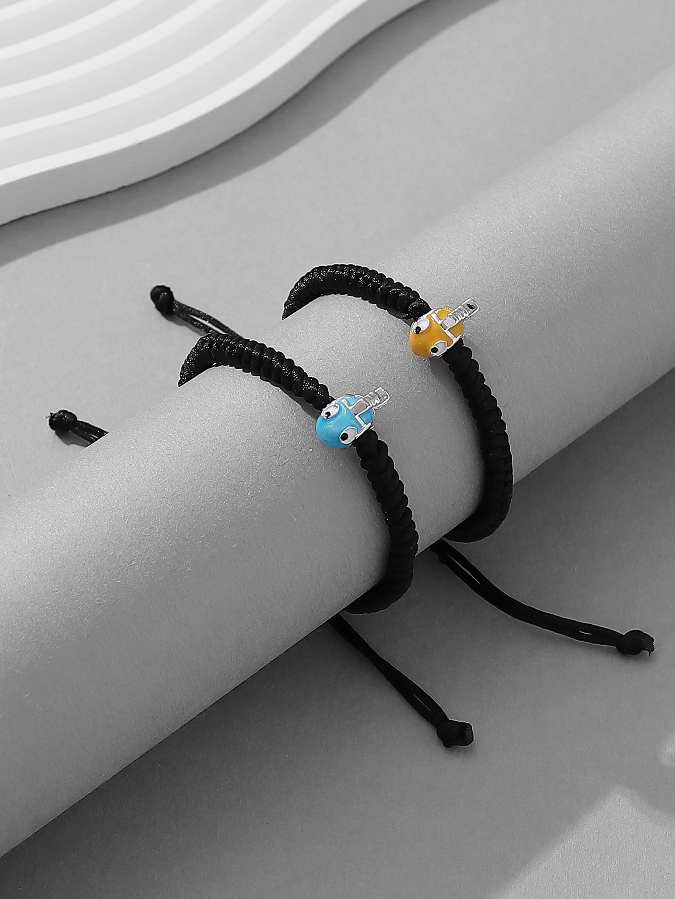 Casual Cute Funny Fish Synthetic Fibre Alloy Knitting Enamel Couple Drawstring Bracelets display picture 1