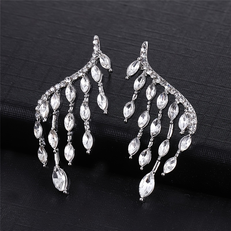 1 Pair Simple Style Shiny Wings Plating Inlay Alloy Zircon Silver Plated Ear Studs display picture 5