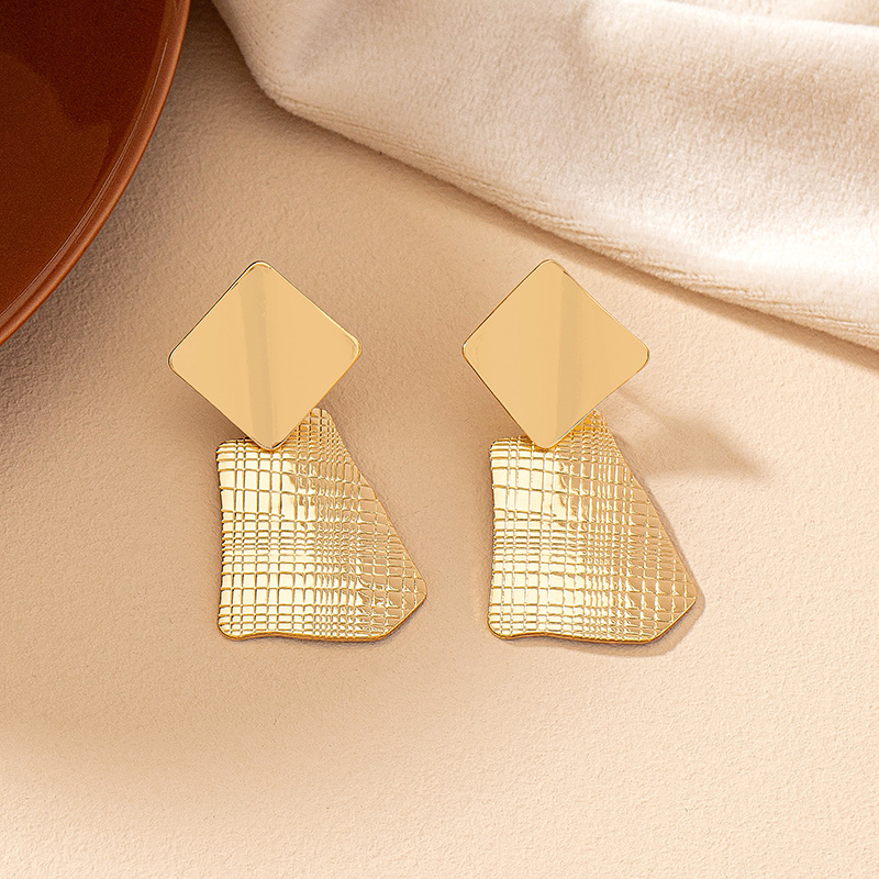1 Pair Retro Geometric Plating Alloy 14k Gold Plated Drop Earrings display picture 4
