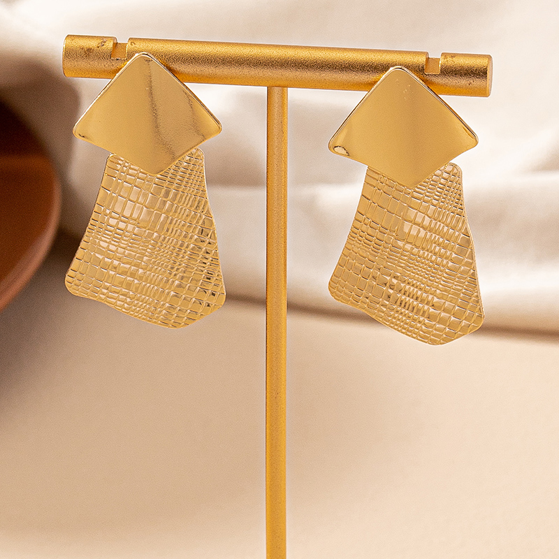 1 Pair Retro Geometric Plating Alloy 14k Gold Plated Drop Earrings display picture 5