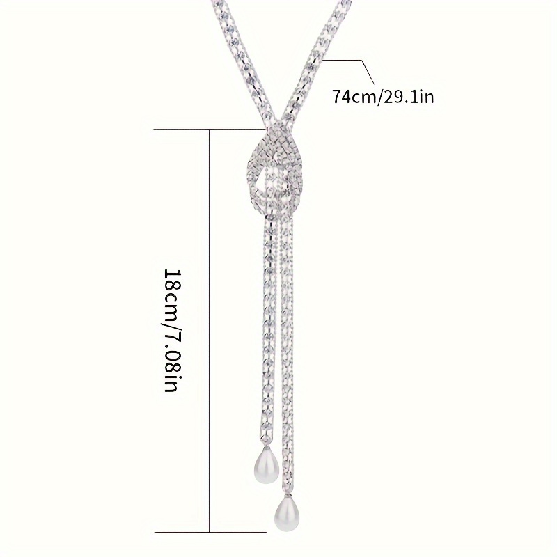 Ig Style Shiny Water Droplets Alloy Inlay Rhinestones Pearl Women's Necklace display picture 1