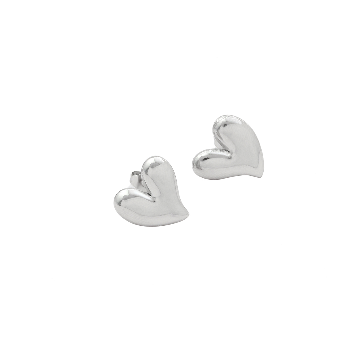 1 Pair Simple Style Heart Shape Polishing Plating Stainless Steel 18K Gold Plated Ear Studs display picture 8