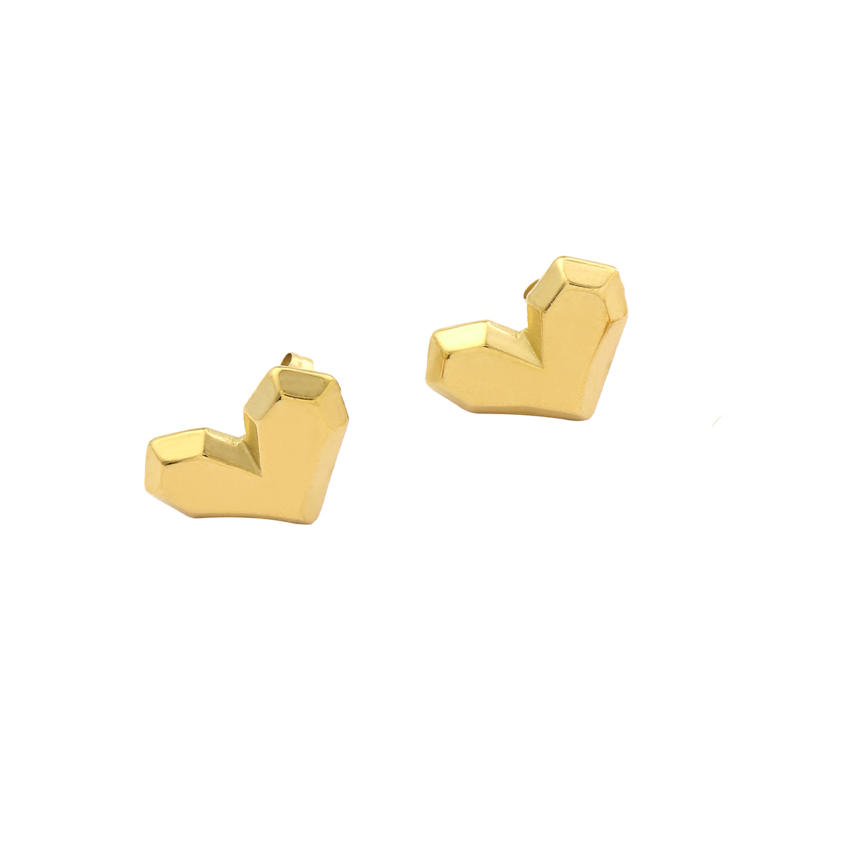 1 Pair Simple Style Heart Shape Polishing Plating Stainless Steel 18K Gold Plated Ear Studs display picture 7