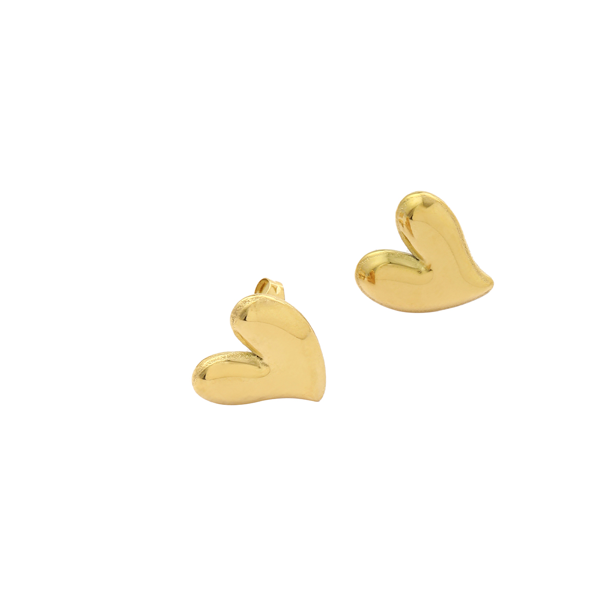 1 Pair Simple Style Heart Shape Polishing Plating Stainless Steel 18K Gold Plated Ear Studs display picture 6