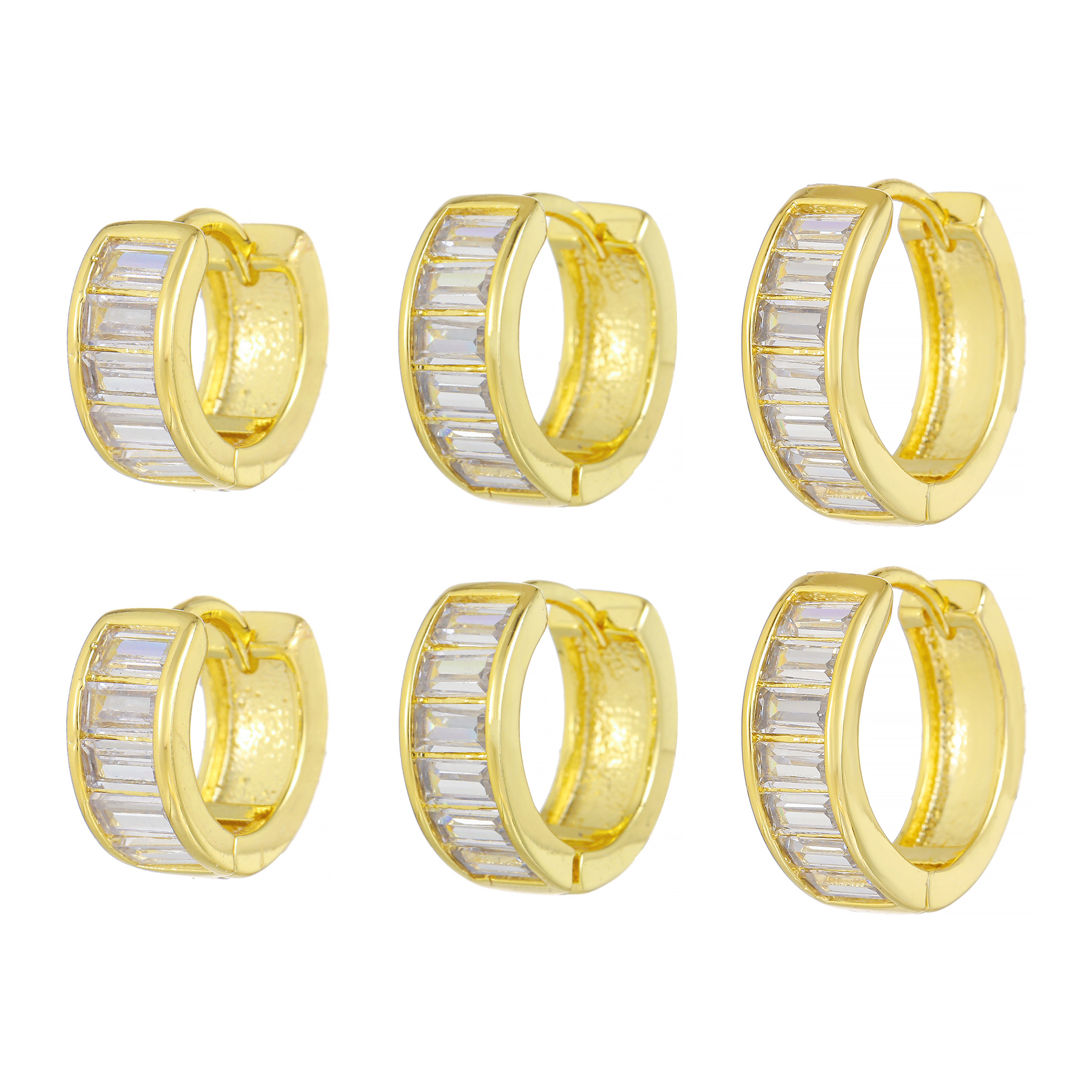 1 Piece Sweet Shiny Circle Plating Inlay Brass Zircon 18k Gold Plated Silver Plated Earrings display picture 5