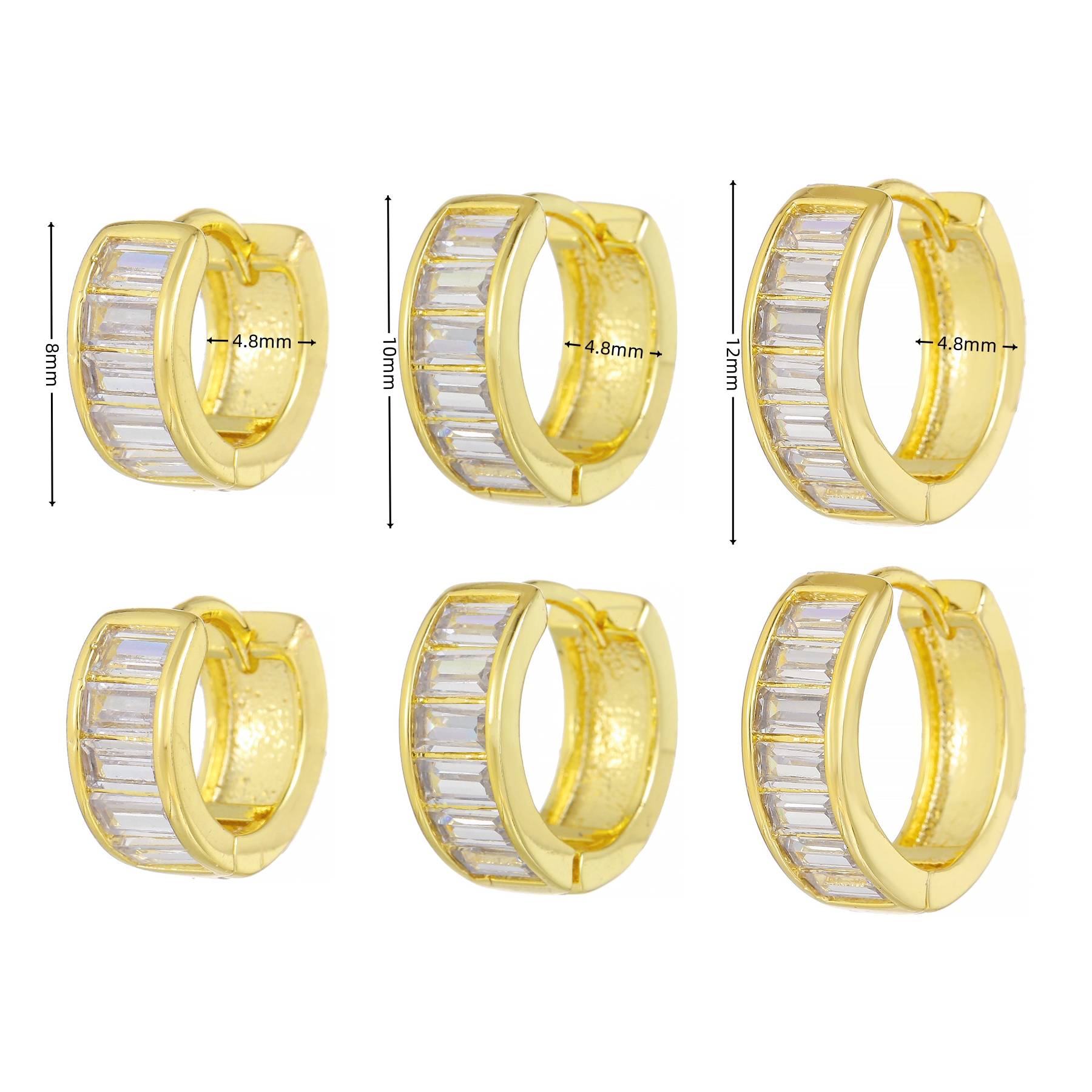 1 Piece Sweet Shiny Circle Plating Inlay Brass Zircon 18k Gold Plated Silver Plated Earrings display picture 6