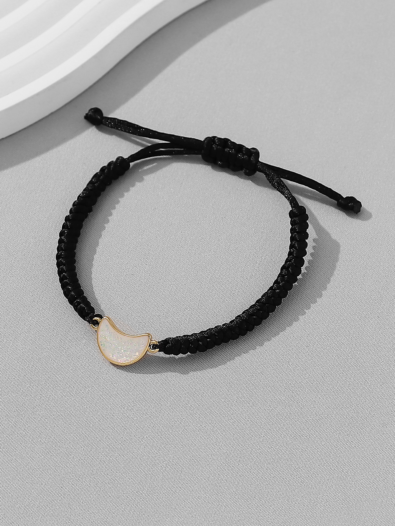 Casual Romantic Shiny Moon Heart Shape Sequin Synthetic Resin Alloy Epoxy Couple Drawstring Bracelets display picture 5