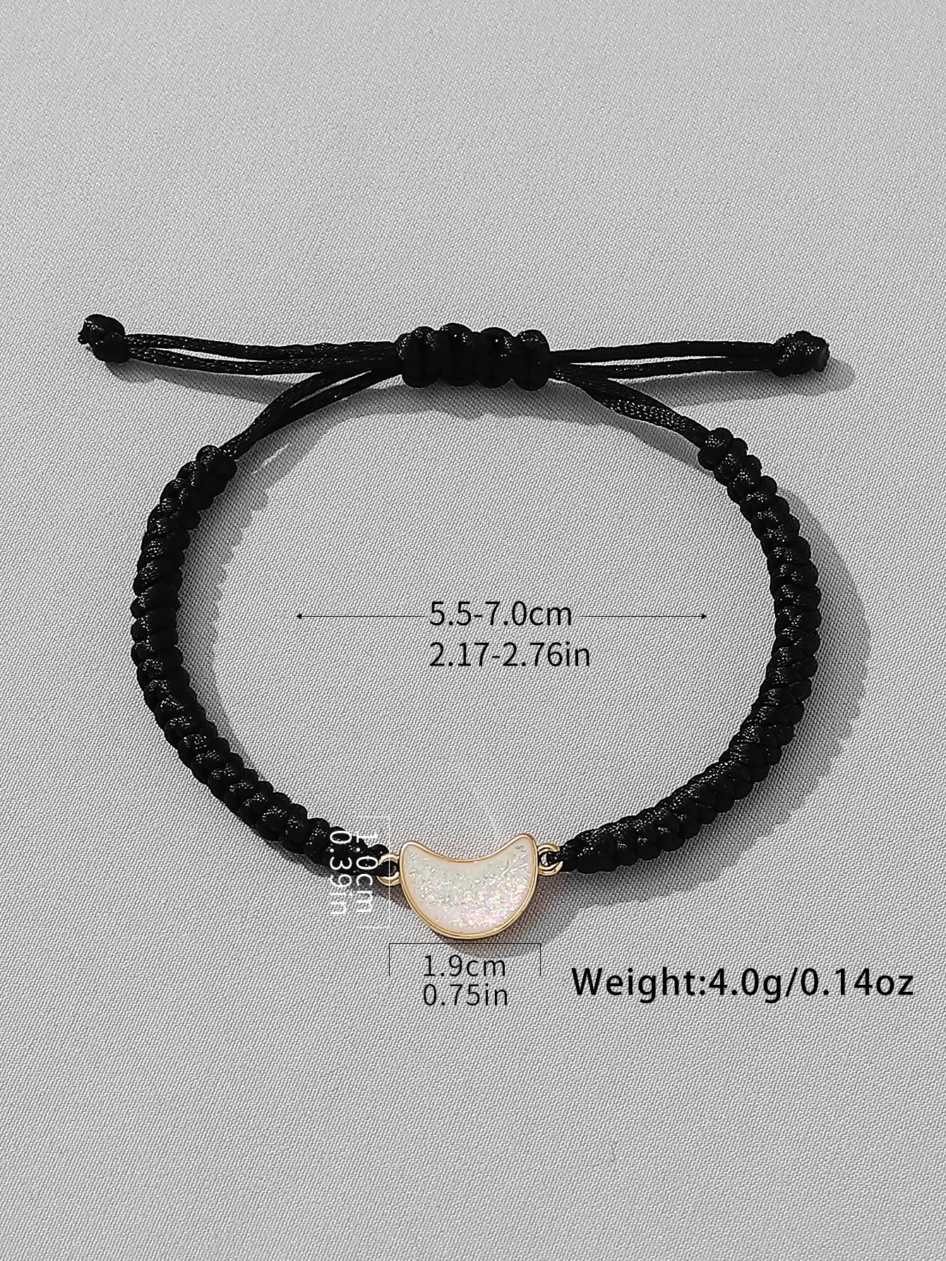 Casual Romantic Shiny Moon Heart Shape Sequin Synthetic Resin Alloy Epoxy Couple Drawstring Bracelets display picture 4