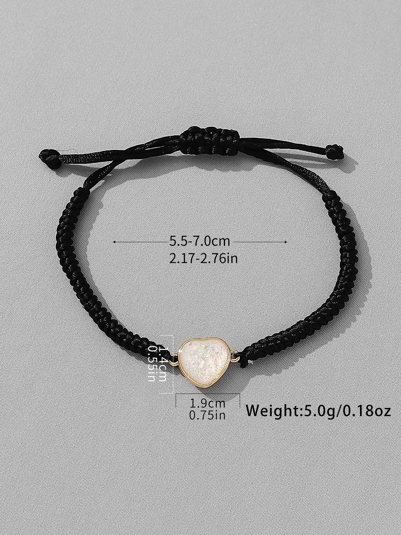 Casual Romantic Shiny Moon Heart Shape Sequin Synthetic Resin Alloy Epoxy Couple Drawstring Bracelets display picture 10