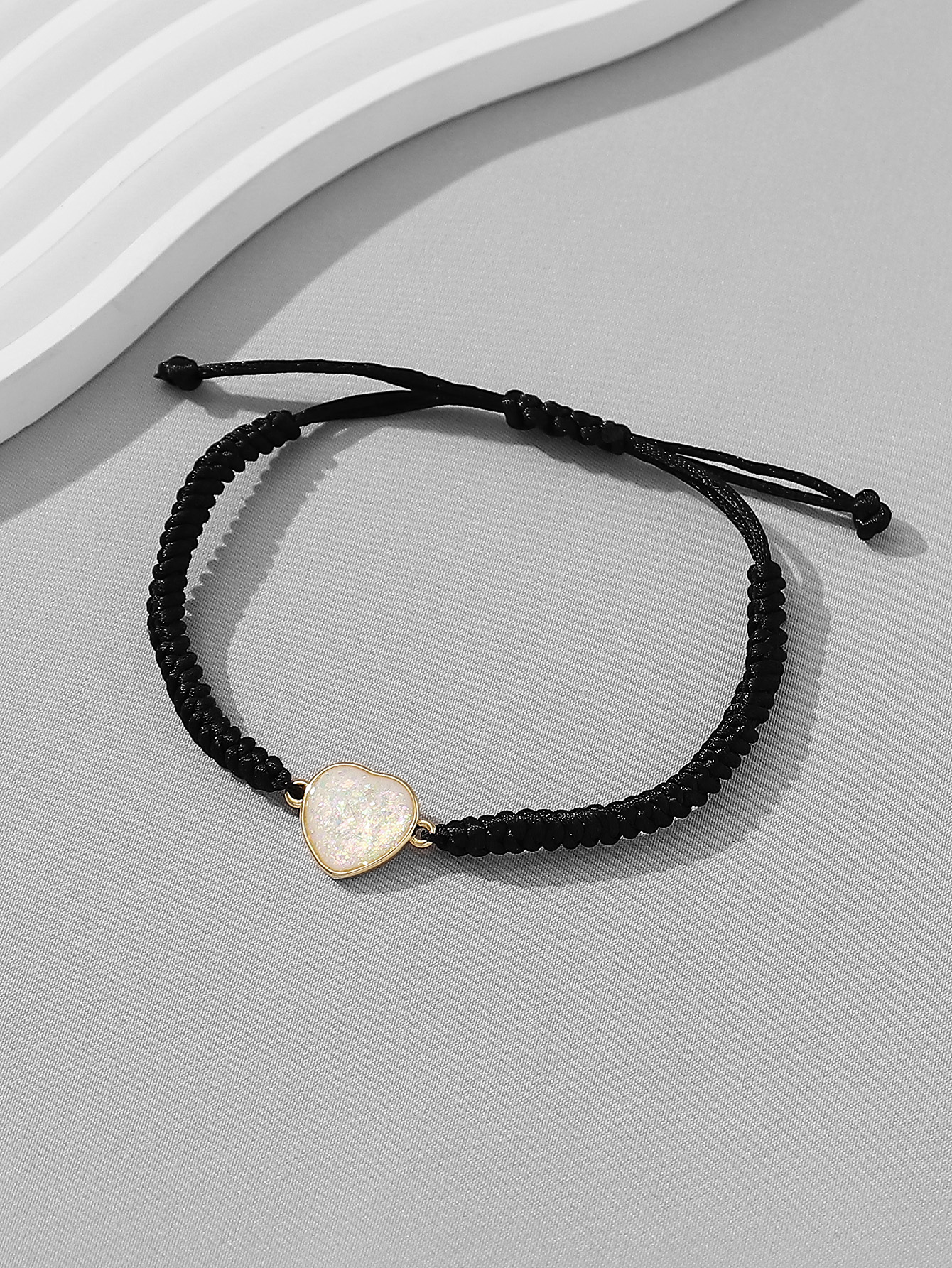Casual Romantic Shiny Moon Heart Shape Sequin Synthetic Resin Alloy Epoxy Couple Drawstring Bracelets display picture 9