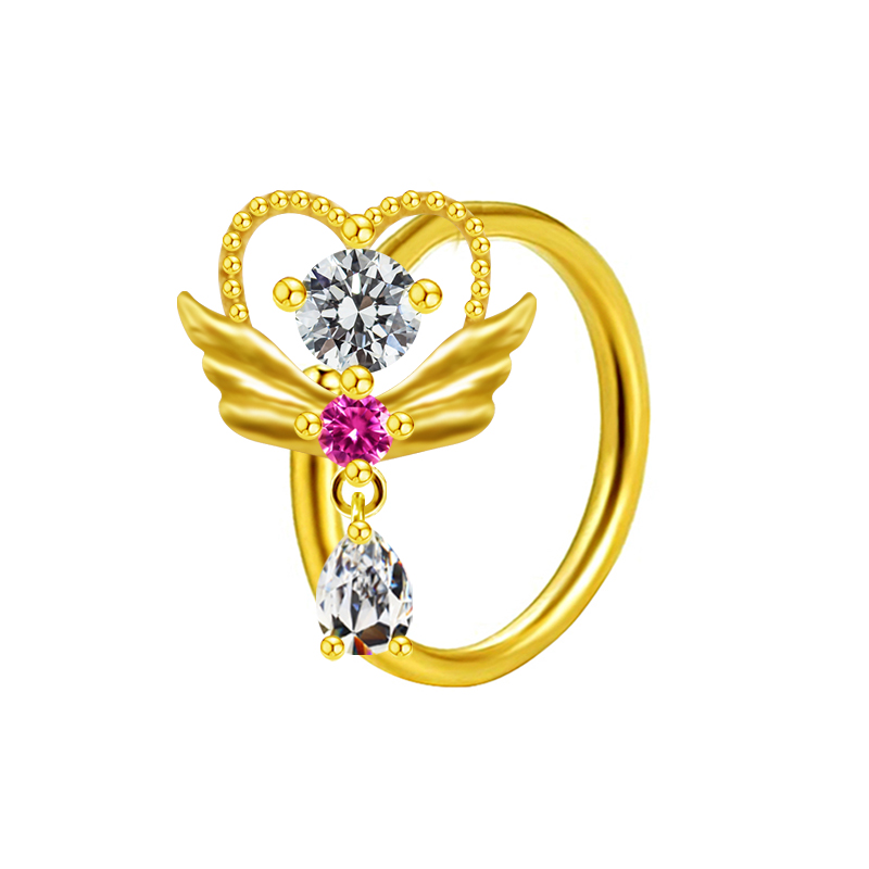 Casual Elegant Star Heart Shape Wings Stainless Steel Copper White Gold Plated Gold Plated Rhinestones Zircon Nose Ring In Bulk display picture 21