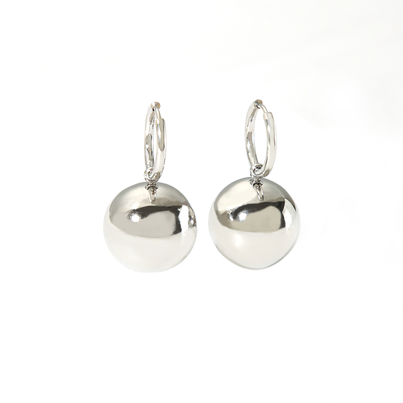1 Pair IG Style Simple Style Ball Polishing Plating 201 Stainless Steel 18K Gold Plated Drop Earrings display picture 6