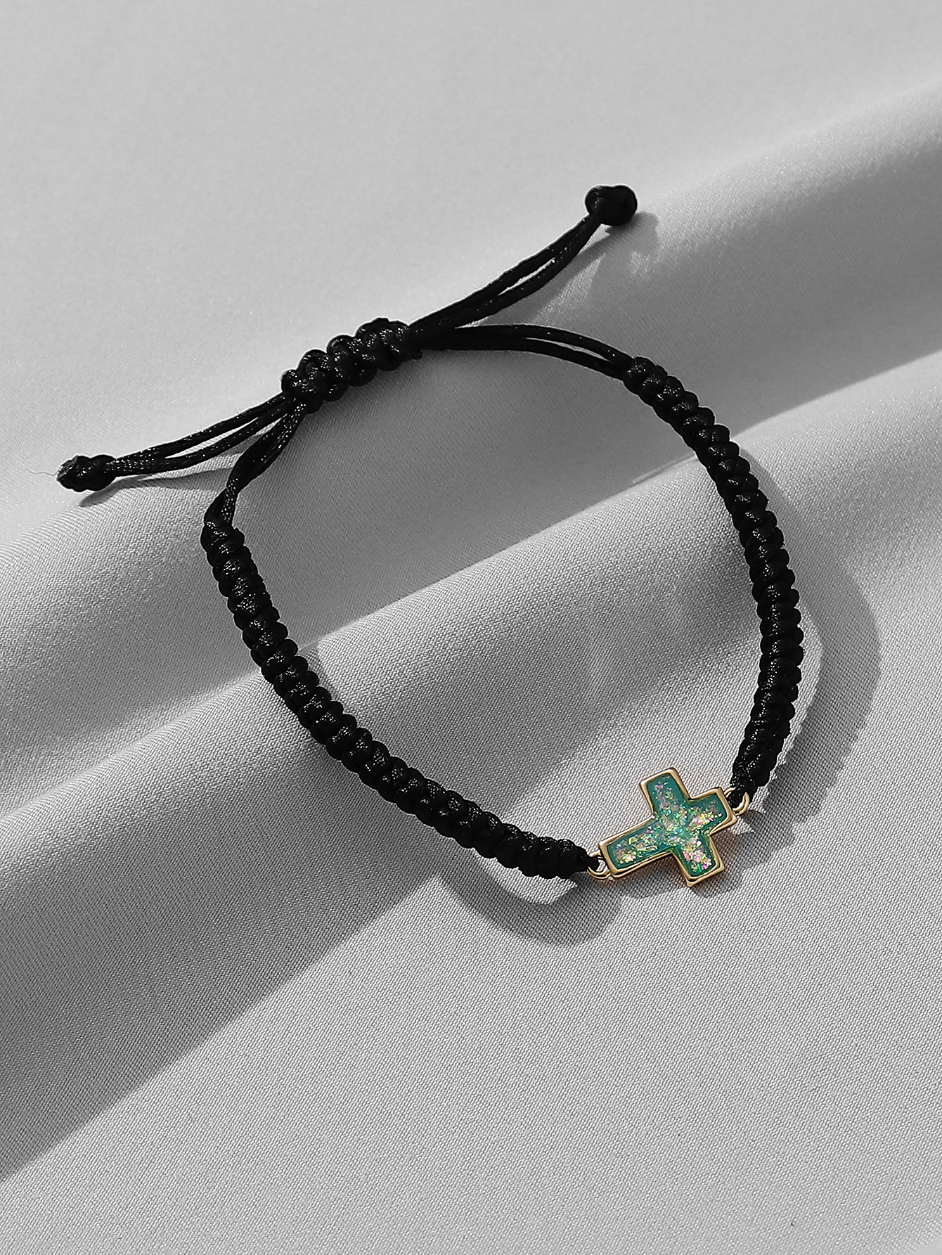 Casual Simple Style Cross Butterfly Sequin Synthetic Fibre Alloy Inlay Resin Unisex Drawstring Bracelets display picture 4