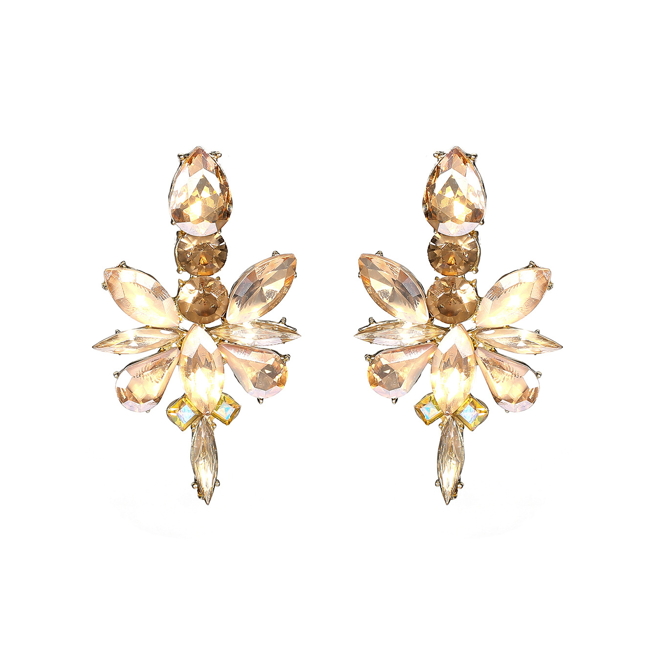 1 Pair Elegant Geometric Inlay Alloy Rhinestones Zircon Drop Earrings display picture 10