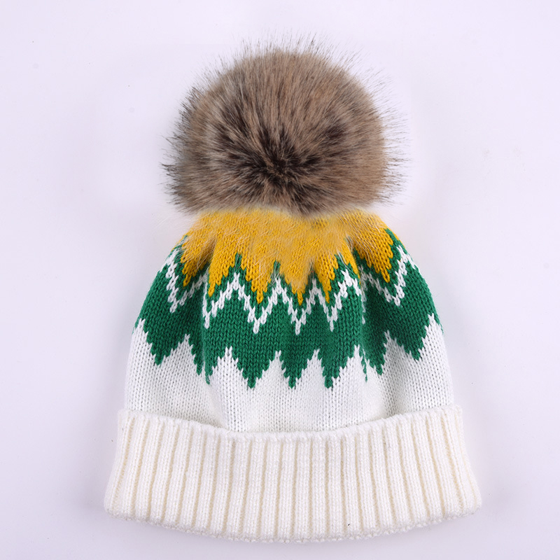Children Unisex Simple Style Color Block Patchwork Wool Cap display picture 3
