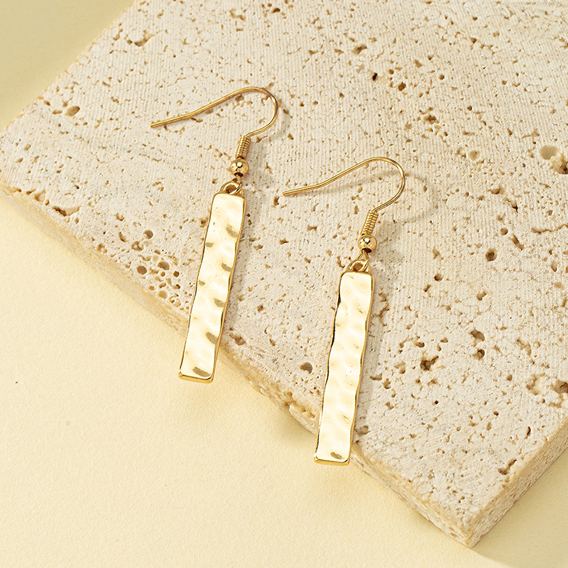 1 Pair Simple Style Rectangle Plating Alloy Zinc Drop Earrings display picture 5
