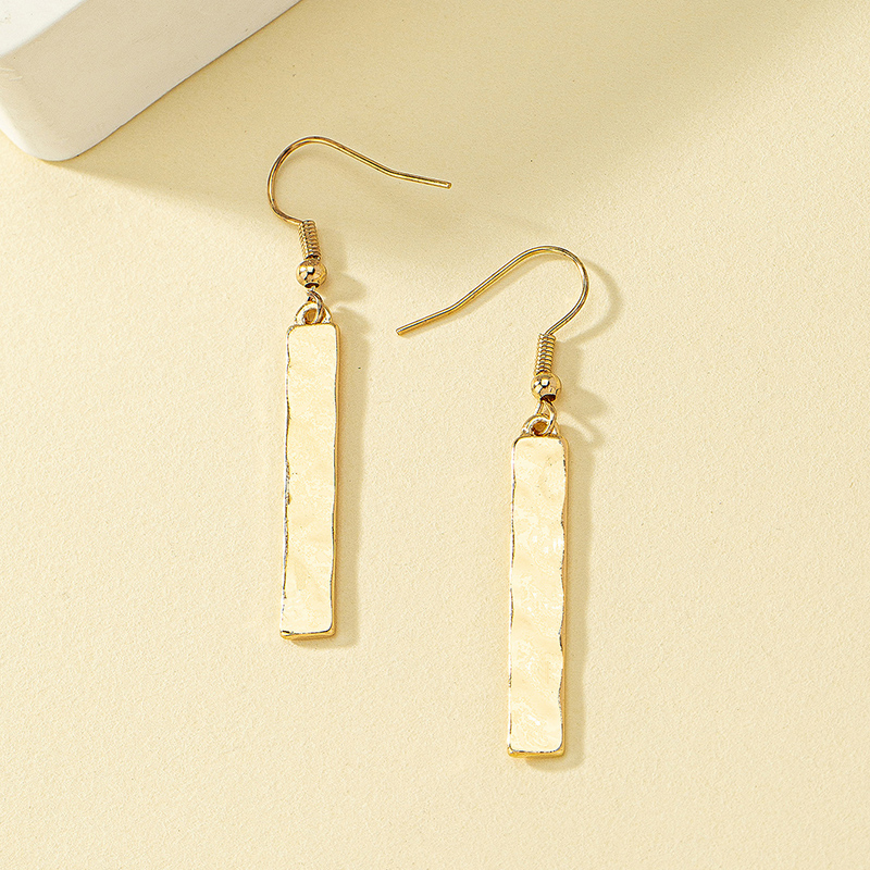 1 Pair Simple Style Rectangle Plating Alloy Zinc Drop Earrings display picture 2