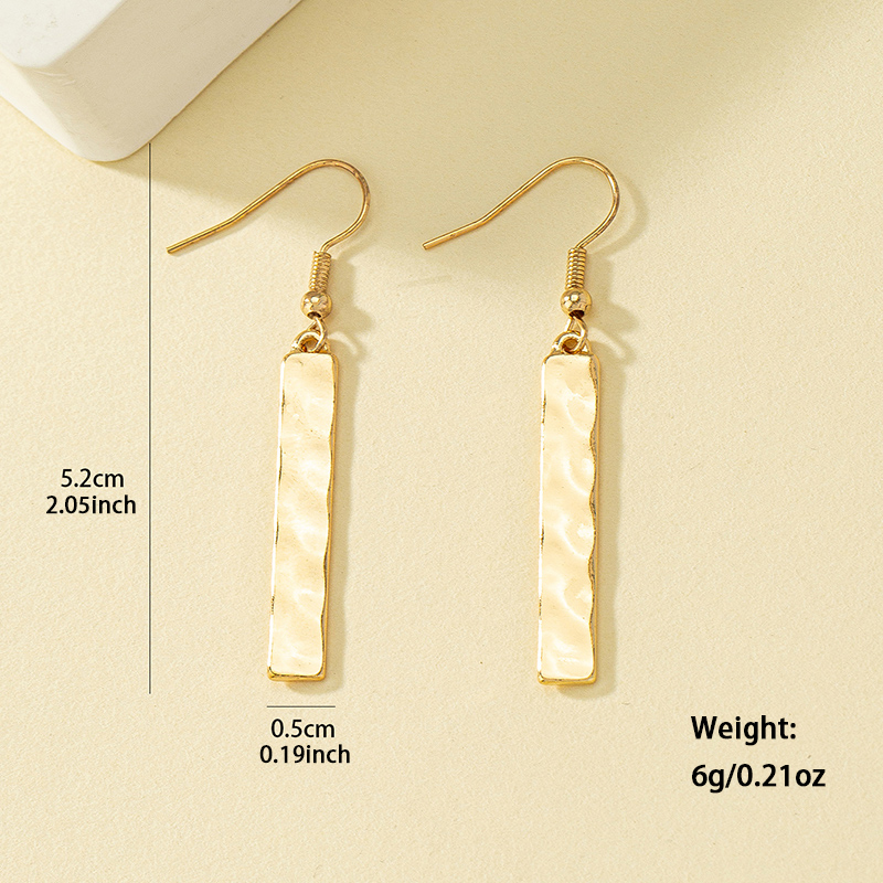 1 Pair Simple Style Rectangle Plating Alloy Zinc Drop Earrings display picture 1