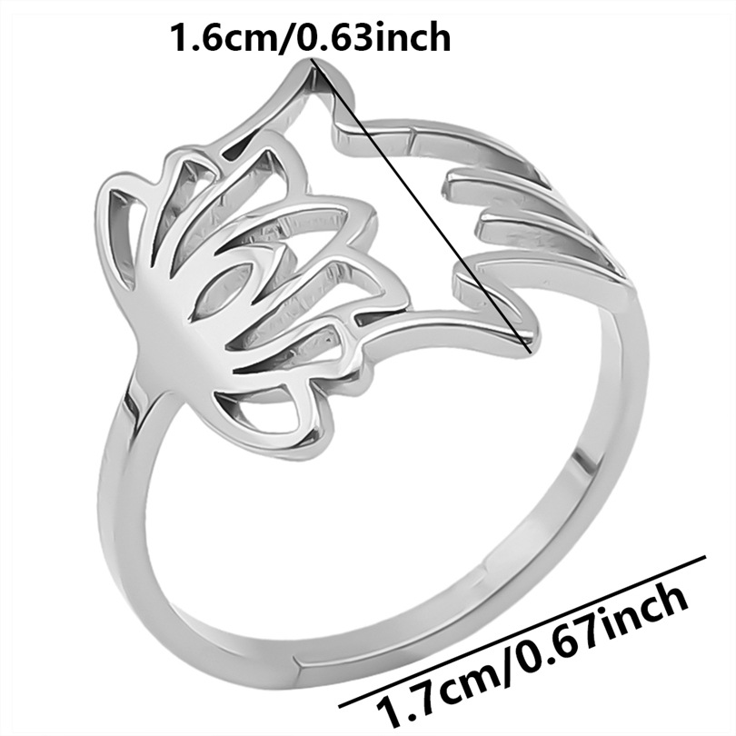 Simple Style Lotus Stainless Steel Plating Open Rings display picture 14