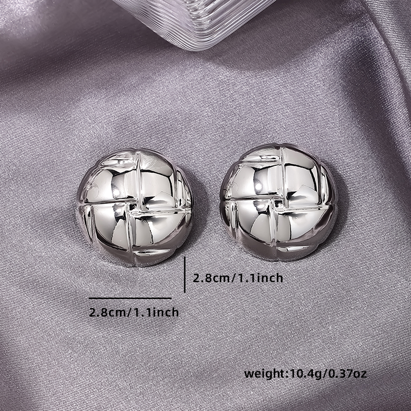 1 Pair Simple Style Round Plating Alloy Ear Studs display picture 3