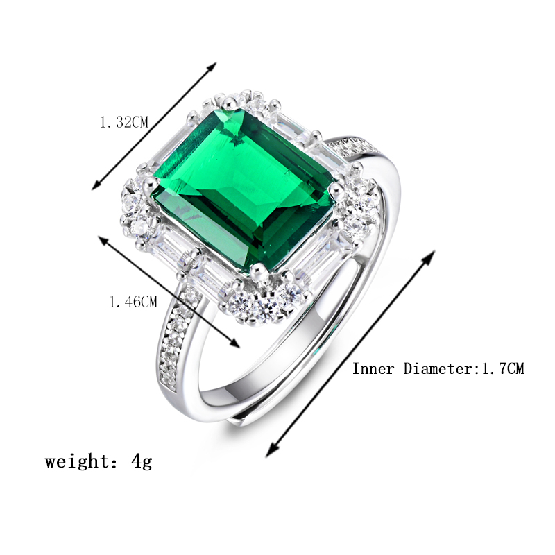 Elegant Glam Geometric Sterling Silver Plating Inlay Artificial Gemstones Open Rings display picture 7