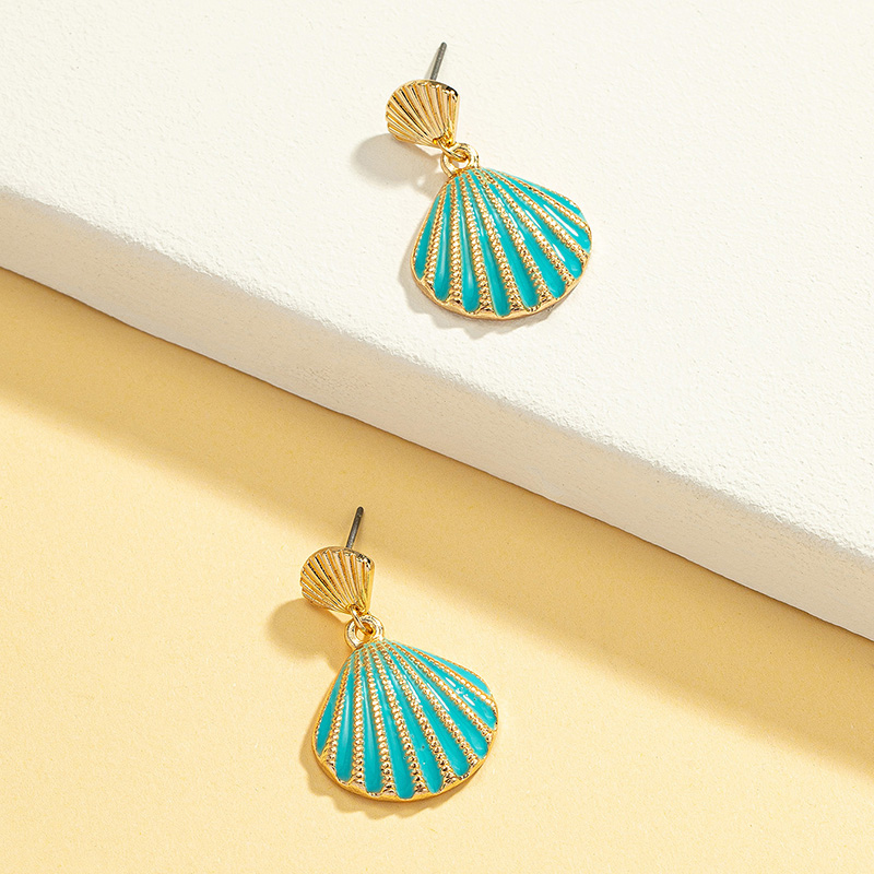 1 Pair Vacation Beach Shell Plating Alloy Zinc Drop Earrings display picture 5