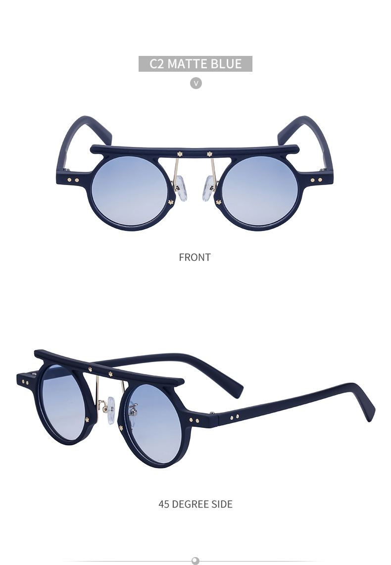 Simple Style Solid Color Pc Round Frame Full Frame Men's Sunglasses display picture 9