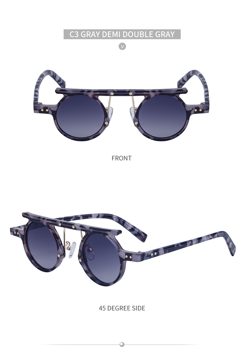 Simple Style Solid Color Pc Round Frame Full Frame Men's Sunglasses display picture 14