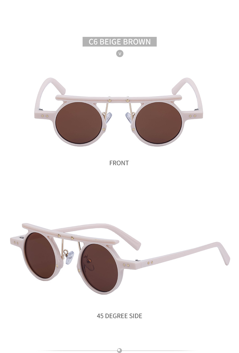 Simple Style Solid Color Pc Round Frame Full Frame Men's Sunglasses display picture 10