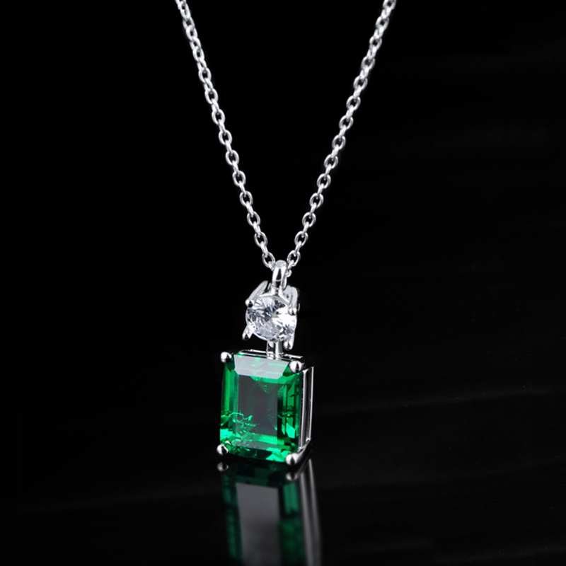 Elegant Classic Style Square Bow Knot Sterling Silver Inlay Artificial Gemstones Necklace display picture 6