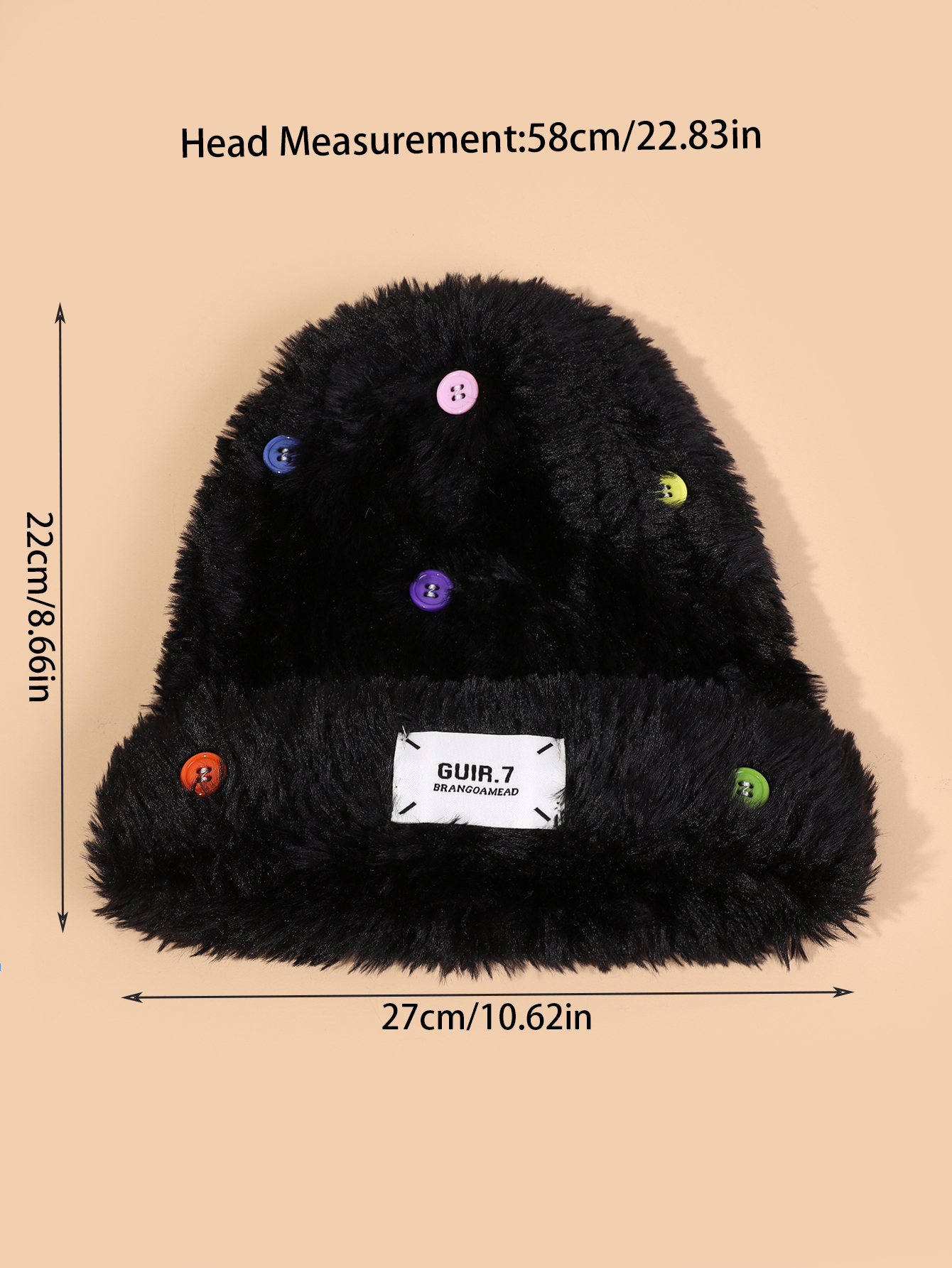 Women's Elegant Cute Solid Color Button Ear Warap Beanie Hat display picture 2