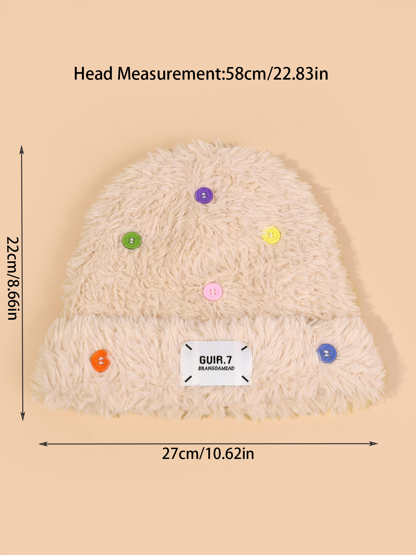 Women's Elegant Cute Solid Color Button Ear Warap Beanie Hat display picture 5