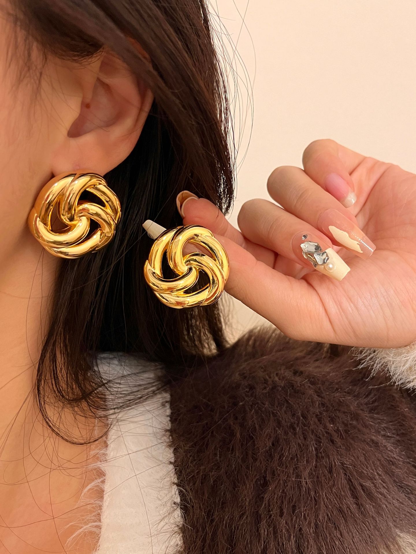 1 Pair Ig Style Retro Geometric Plating Alloy Gold Plated Silver Plated Ear Studs display picture 1
